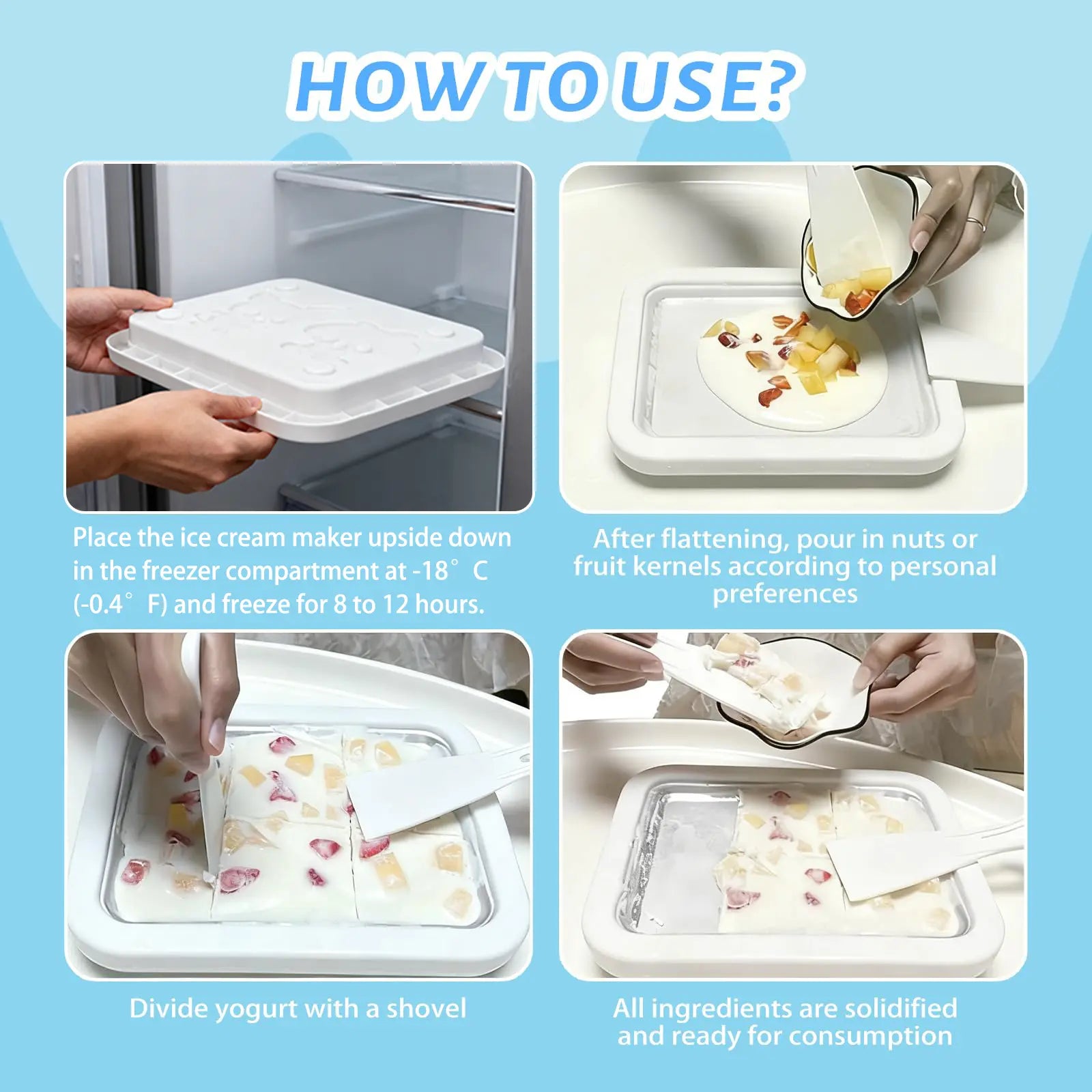 Homemade Rolled Ice Cream Maker Tray – Freeze & Create in Minutes