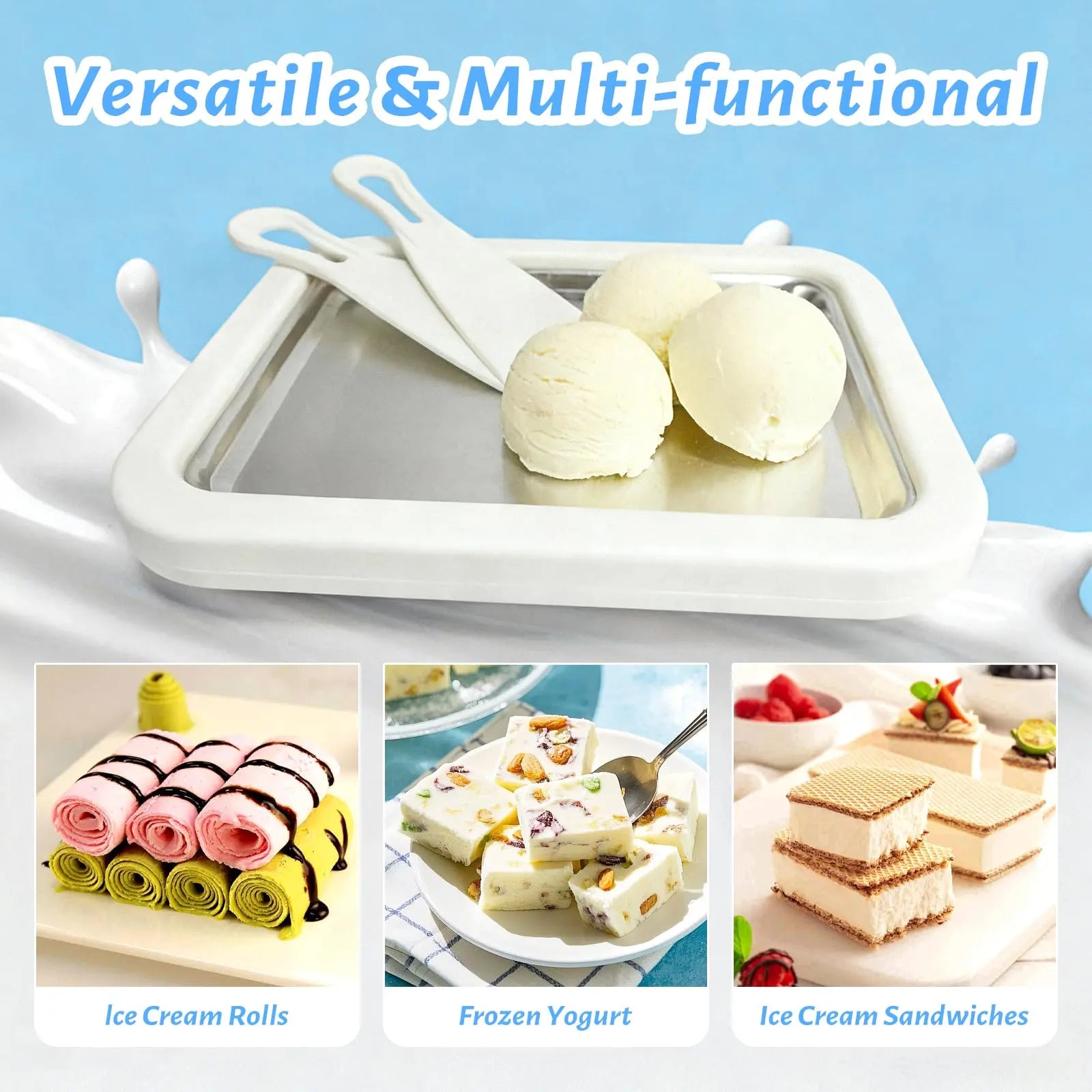 Homemade Rolled Ice Cream Maker Tray – Freeze & Create in Minutes