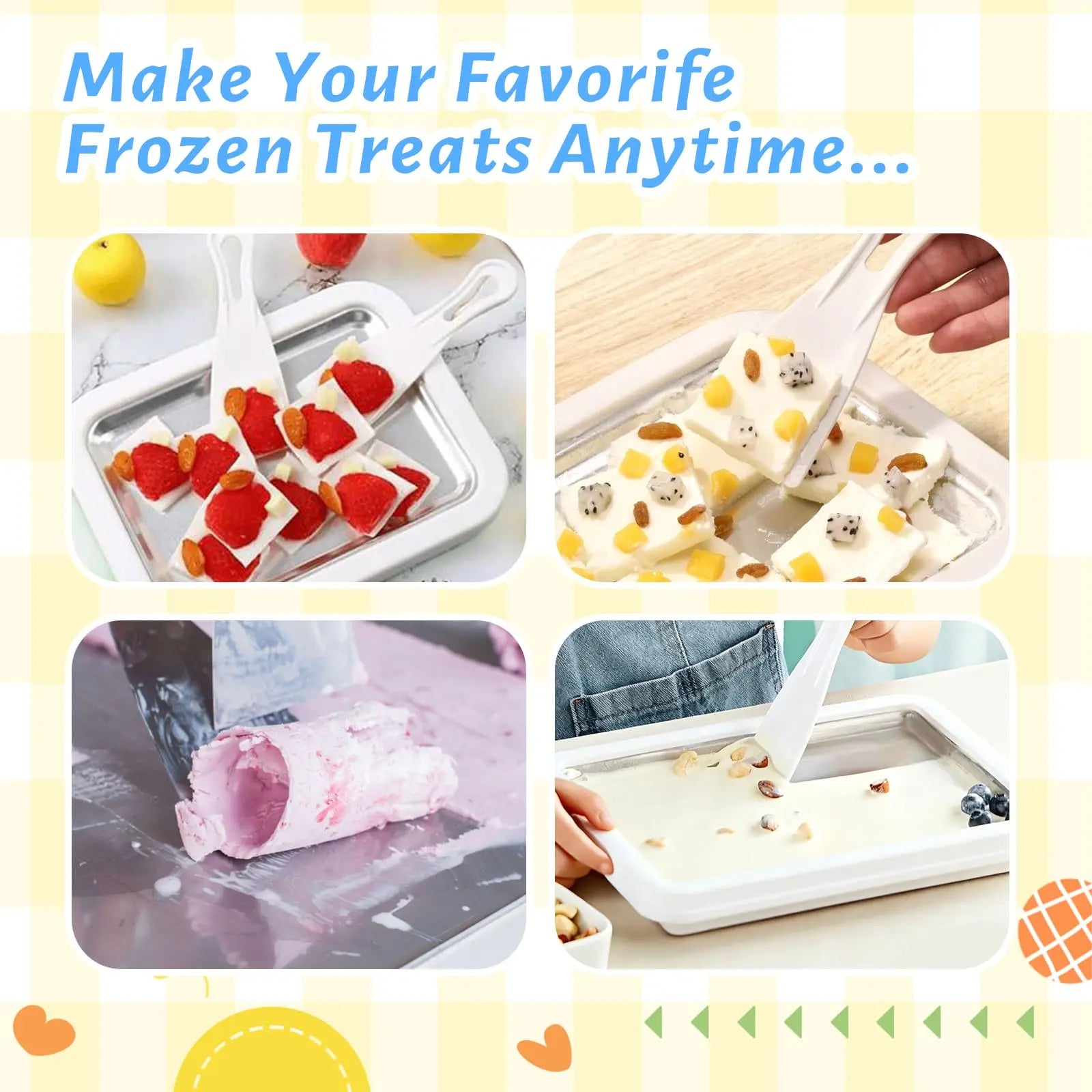 Homemade Rolled Ice Cream Maker Tray – Freeze & Create in Minutes